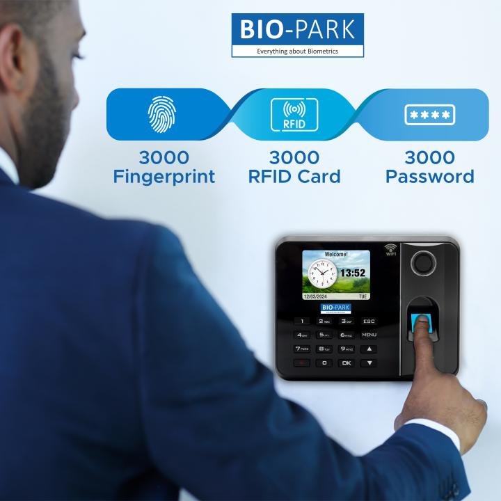 Team Office Bio Park B100 Cloud-Enabled WiFi Biometric Attendance Device