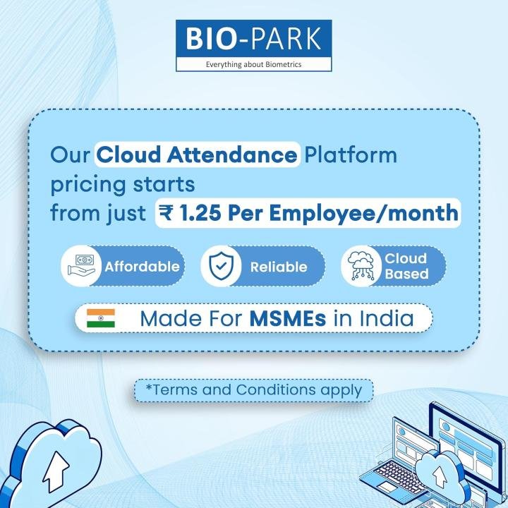 Bio-Park D01 Ai Based Dynamic Face Recogntion Attendance Device